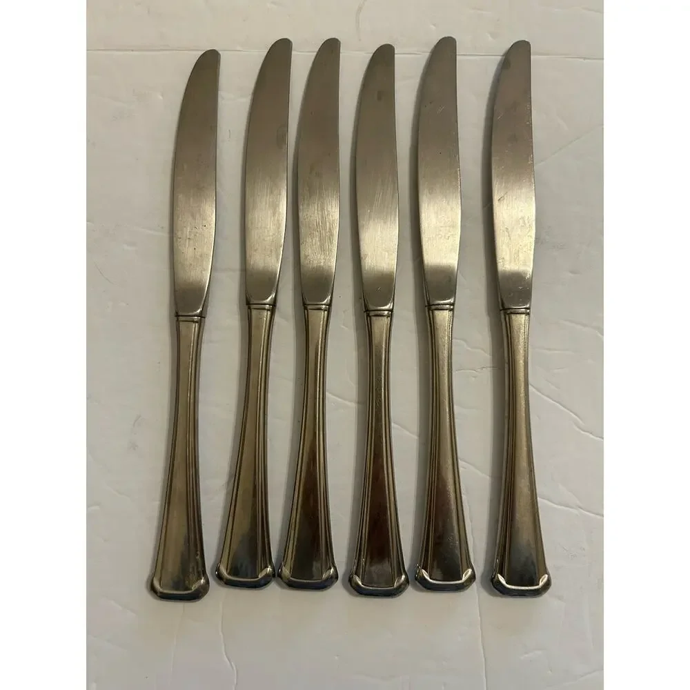 Vtg Oneida Maestro St Leger Aberdeen Stainless Flatware Dinner Knives Set Of‎ 6